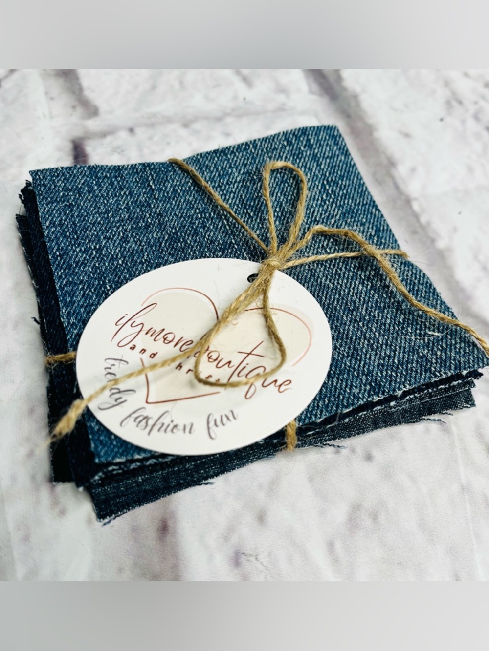 Denim Squares 4” (Set of 20) Eco Craft Fabric Bundle quilting fabric